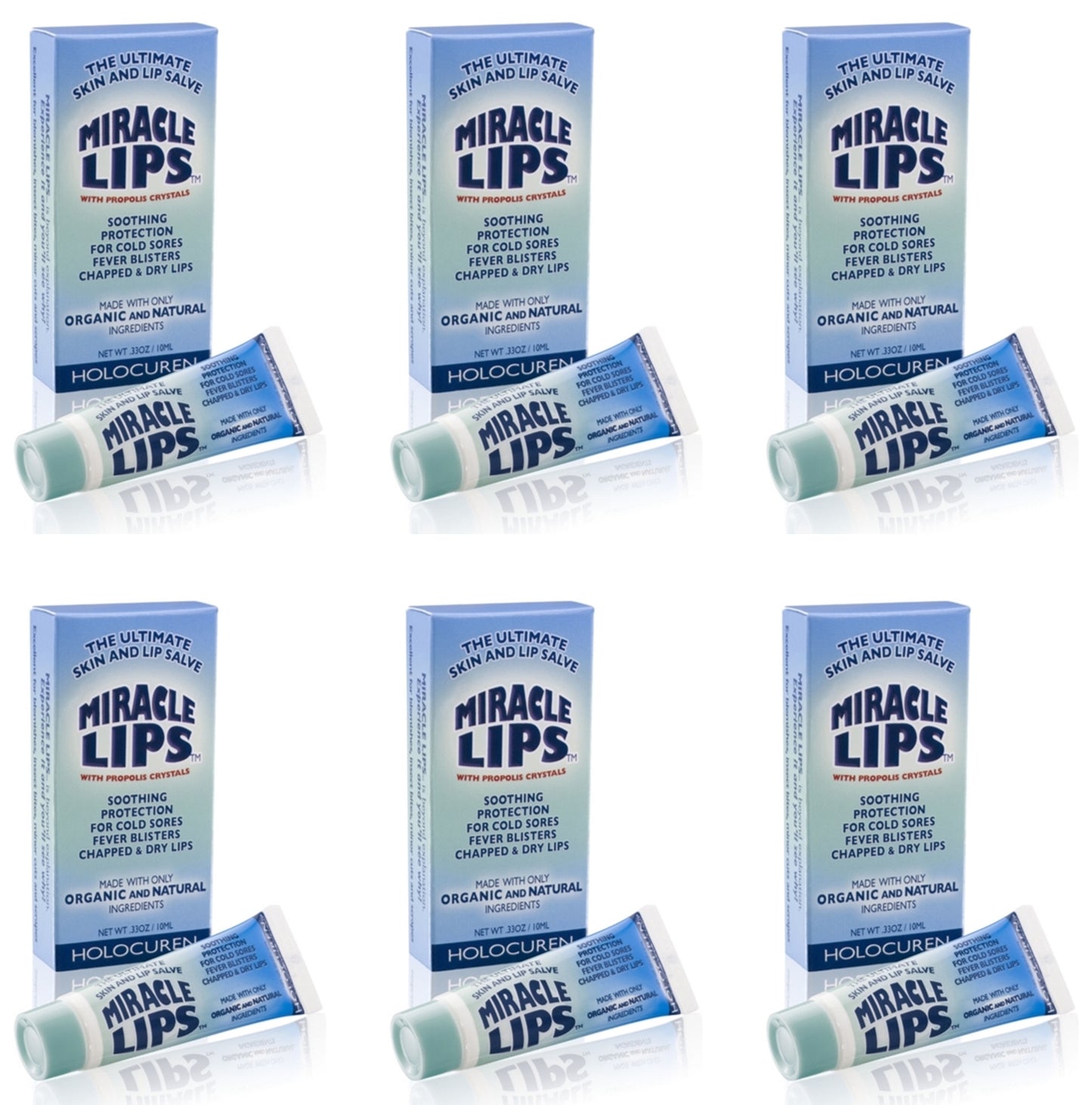 6-Pack MIRACLE LIPS SALVE Corrective Lip Action, Wholesale