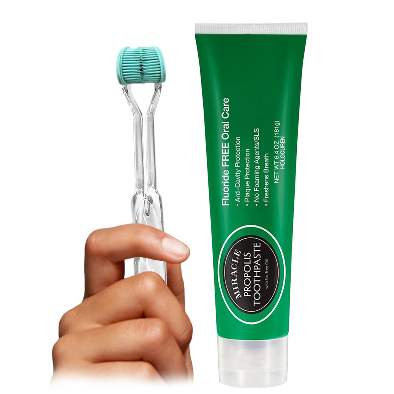 New 3 sided Toothbrush, 360° Deep Clean for Brushing, Massaging, Tongue Scraping