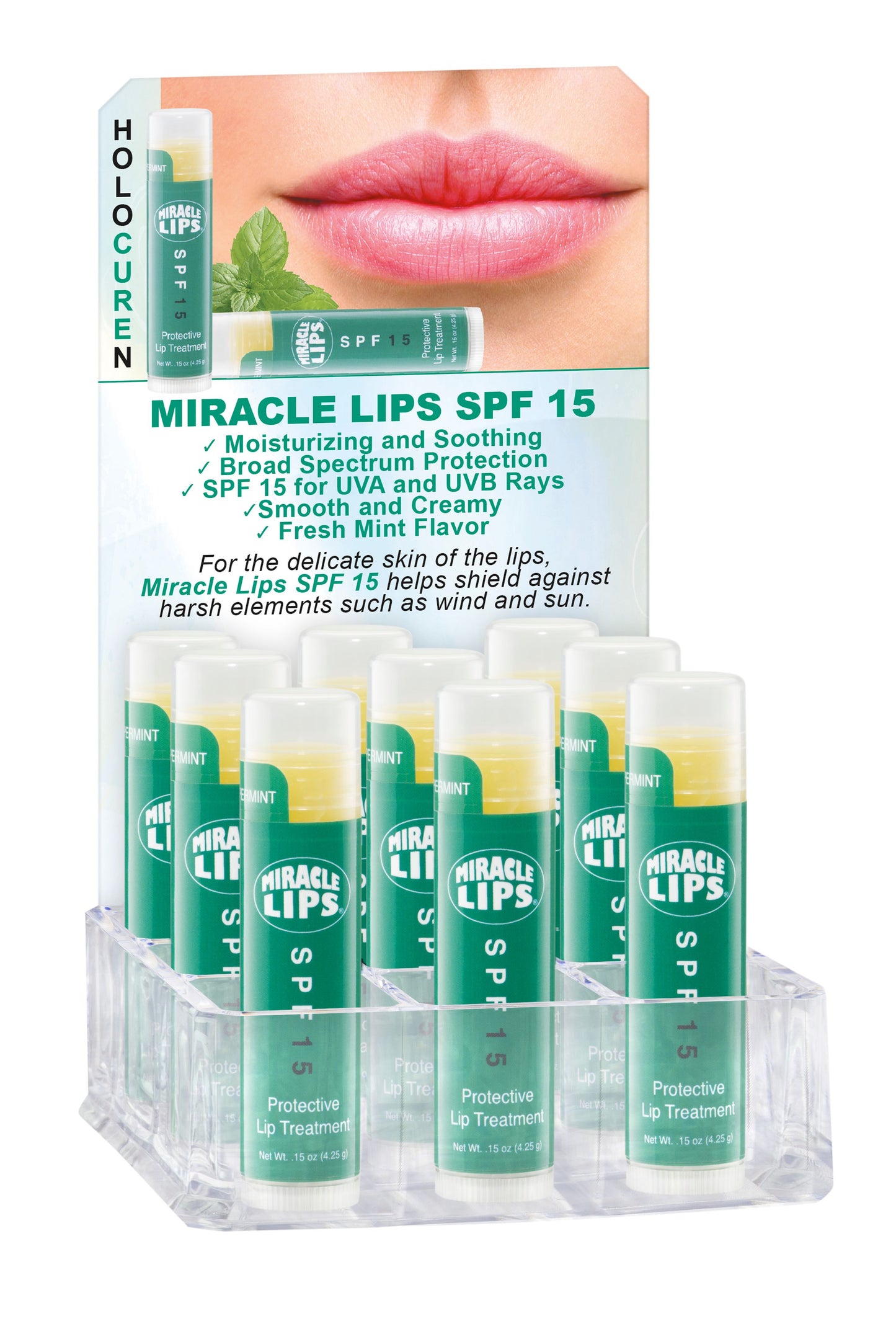 Miracle Lips SPF 15 Sunscreen,  Protective & Moisturizing Lip Action, 2 pack