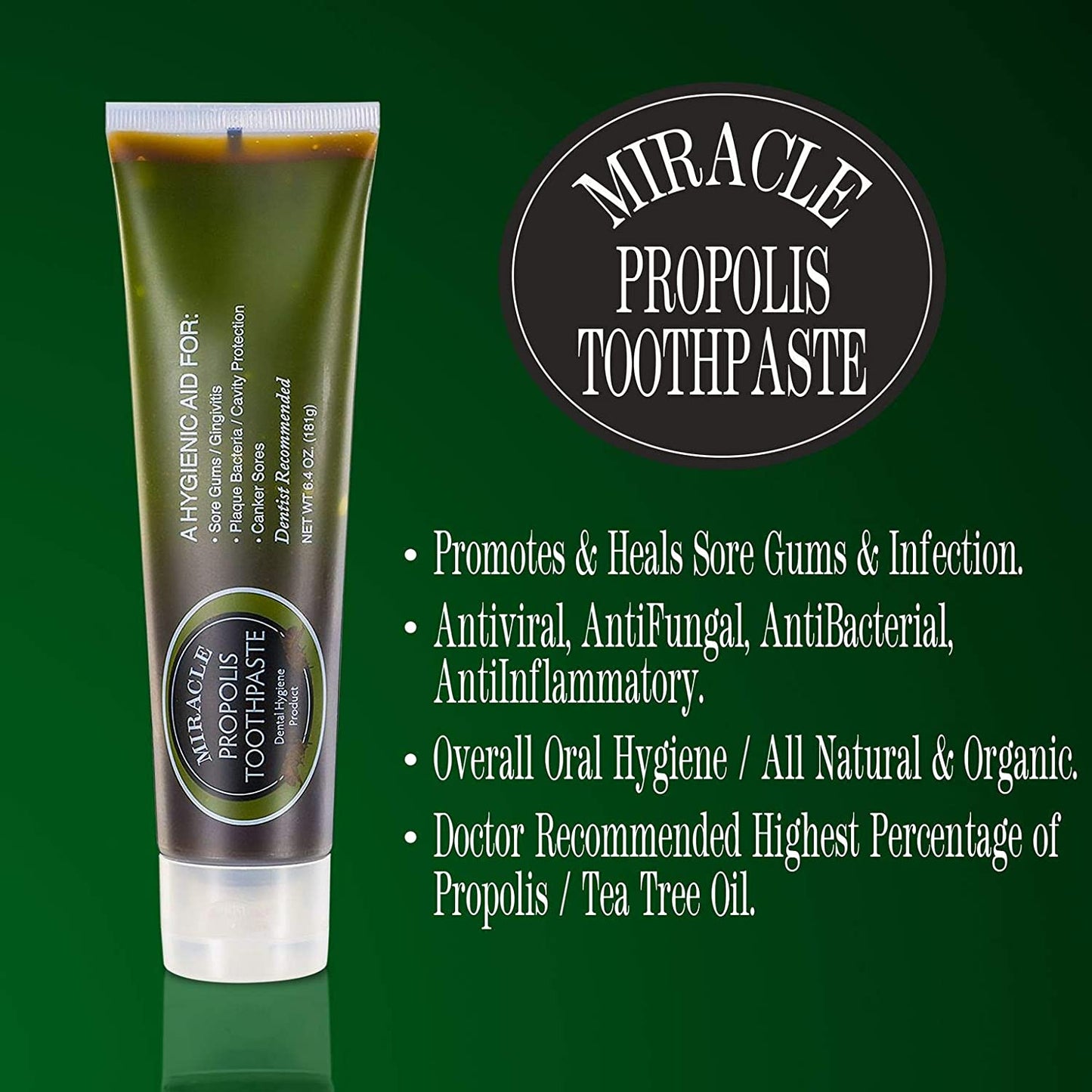 Two Pack of Natural Toothpaste Containing Propolis and Tea Tree Oil - HOLOCUREN - Official Website