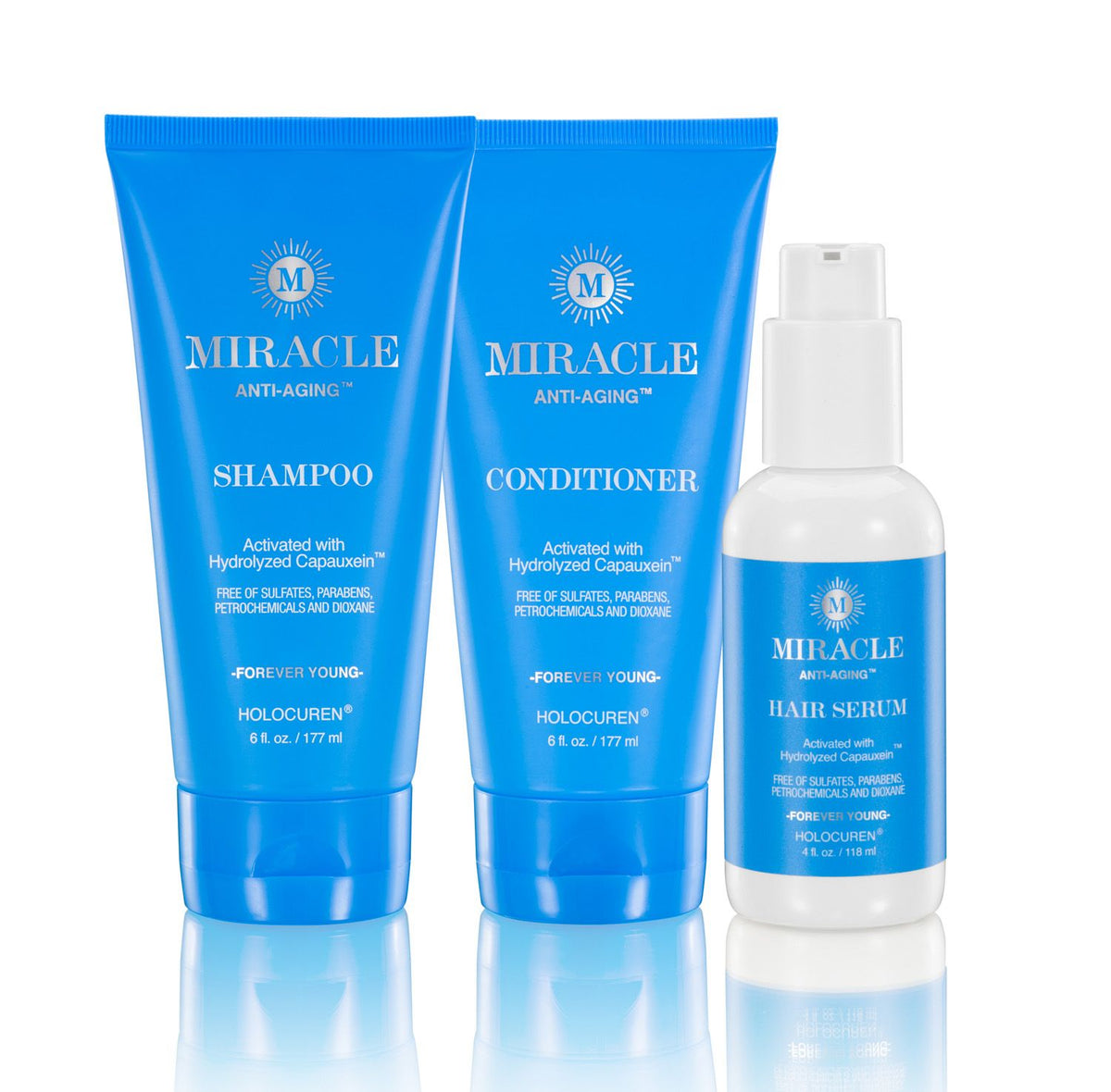 Miracle Anti-Aging Shampoo, Conditioner & Hair Serum (3-Pack)