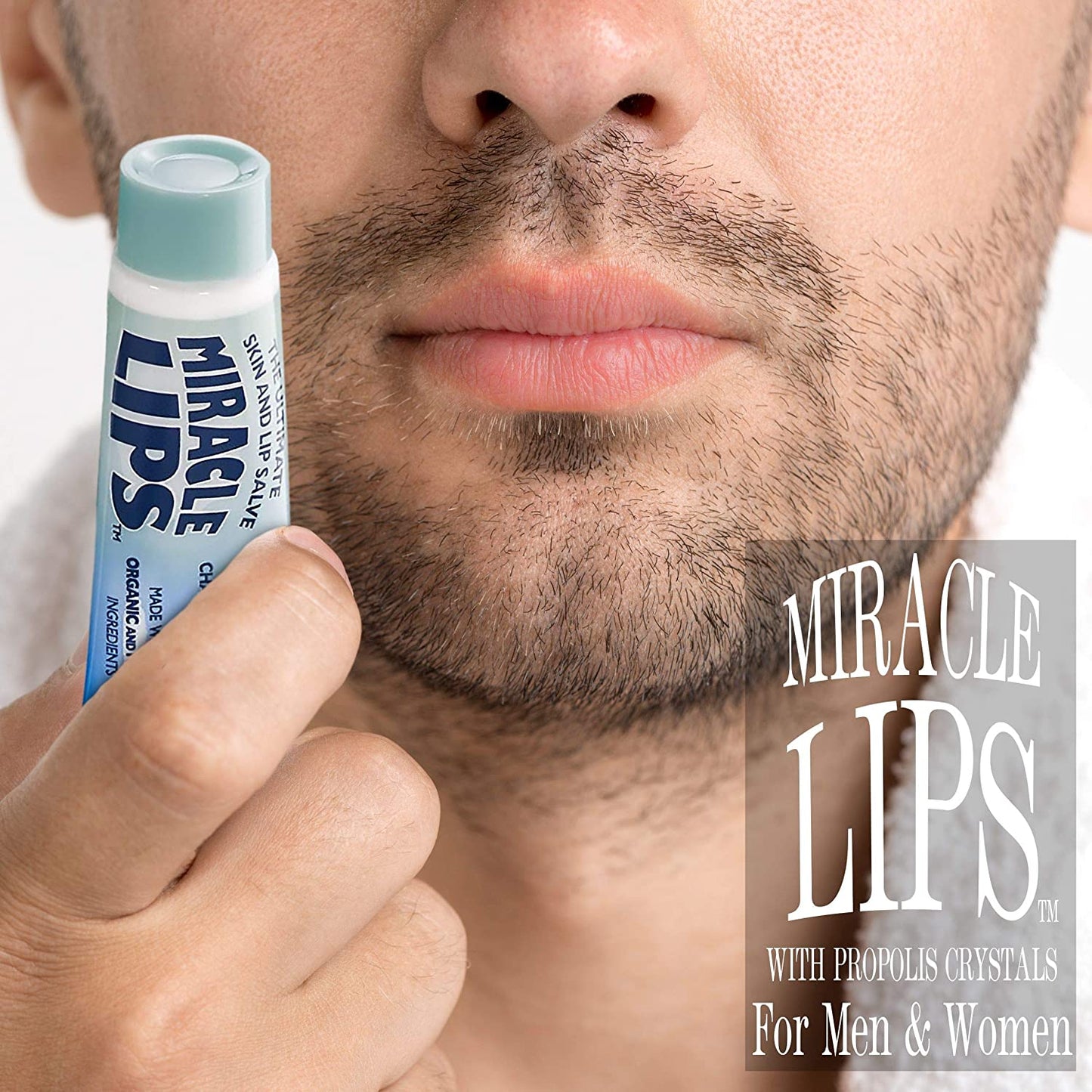 Miracle Lips Salve for Dry, Cracked, Sunburned Lips & Cold Sores