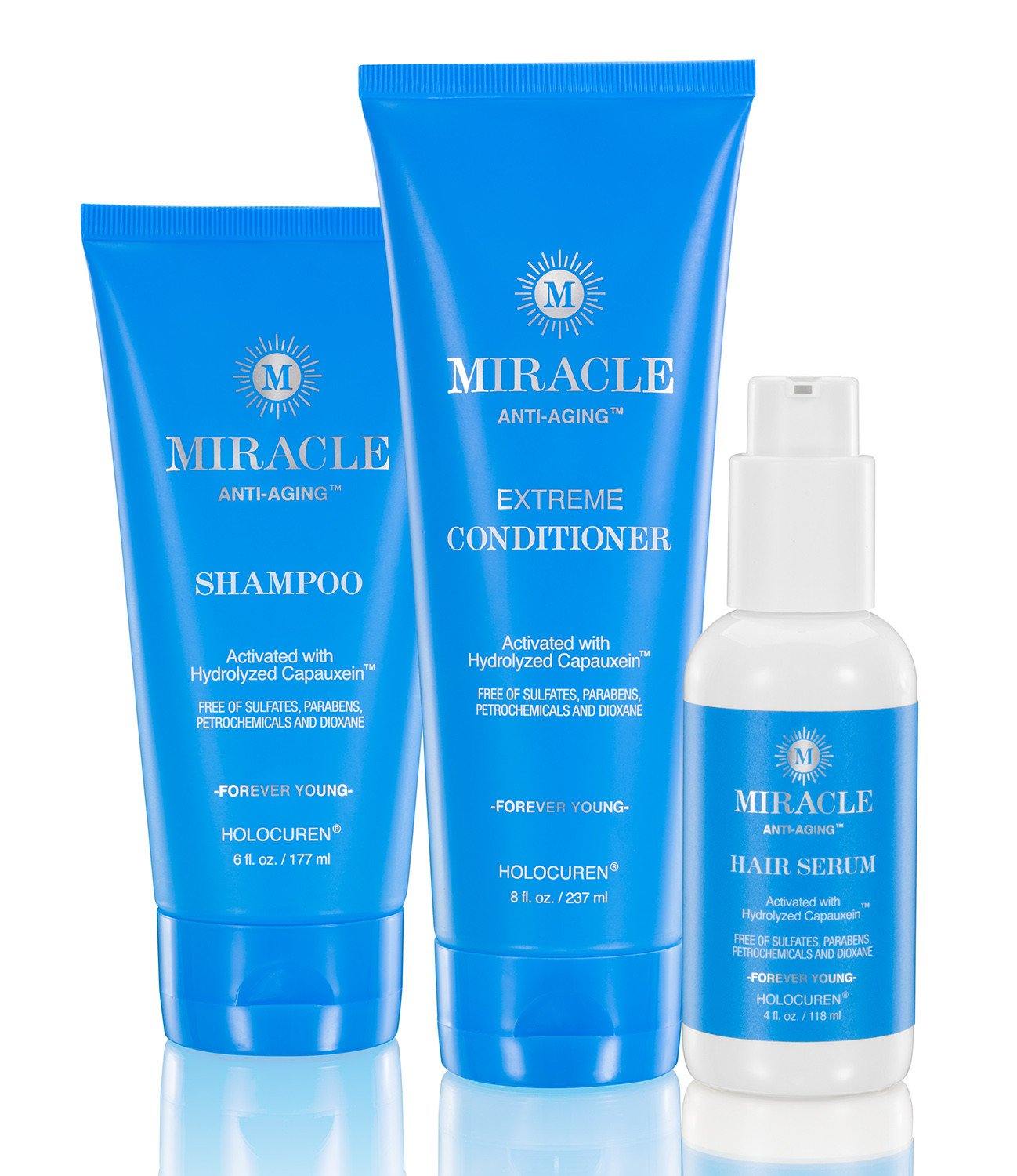 Miracle Anti-Aging Shampoo, Extreme Conditioner & Hair Serum (3-Pack) - HOLOCUREN - Official Website
